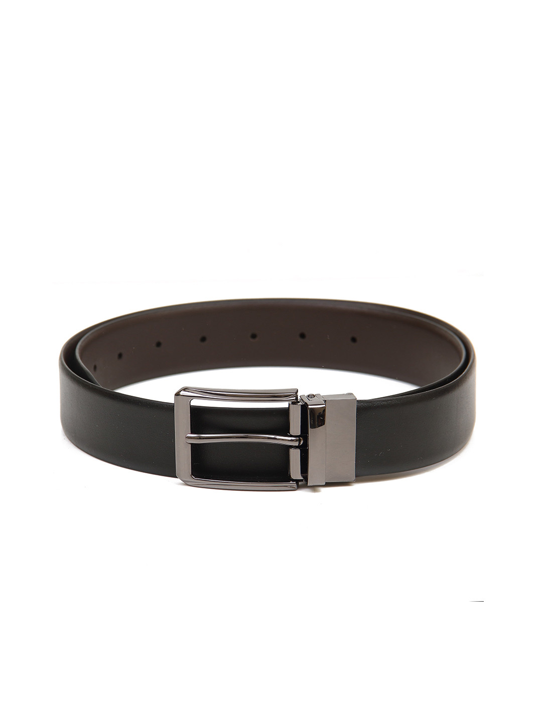 

Calvadoss Men Black Leather Reversible Belt