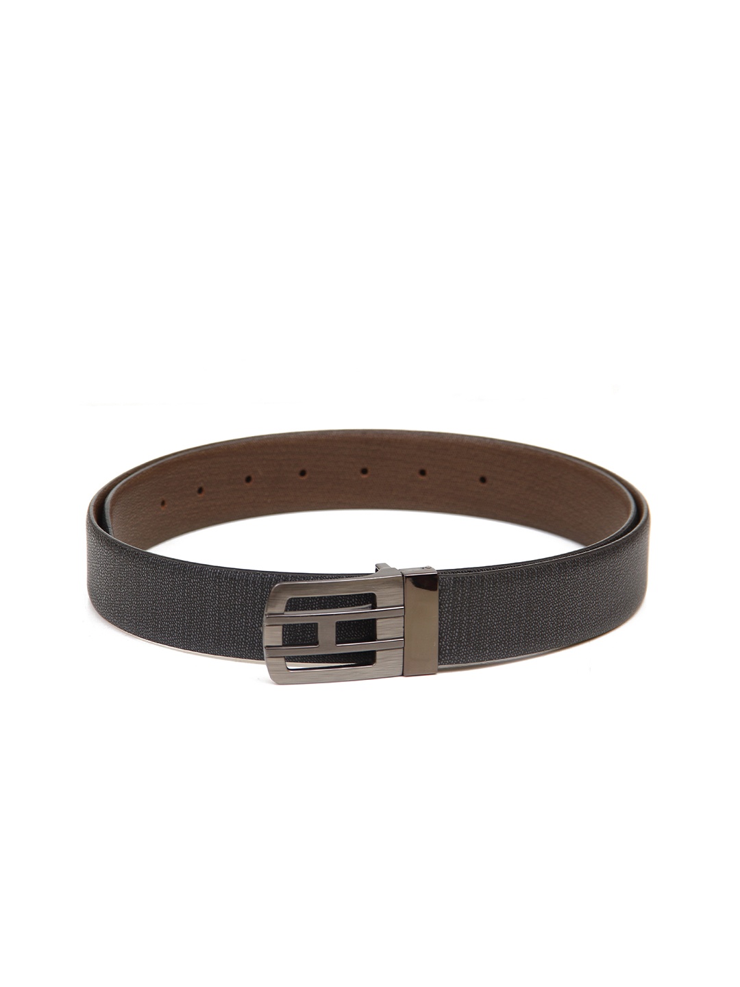 

Calvadoss Men Black Textured Leather Reversible Formal Belt