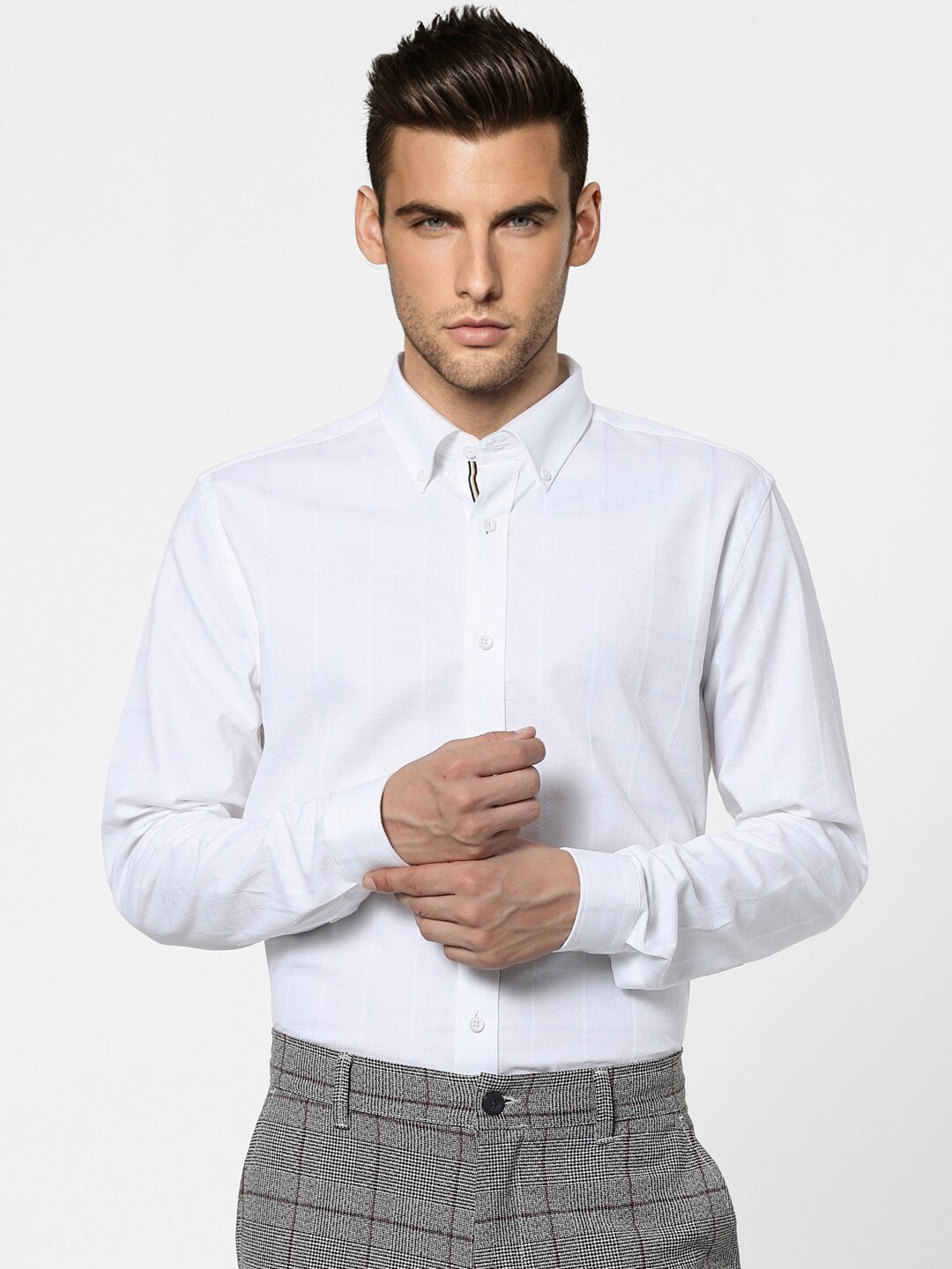 

Jack & Jones Men White Opaque Casual Shirt