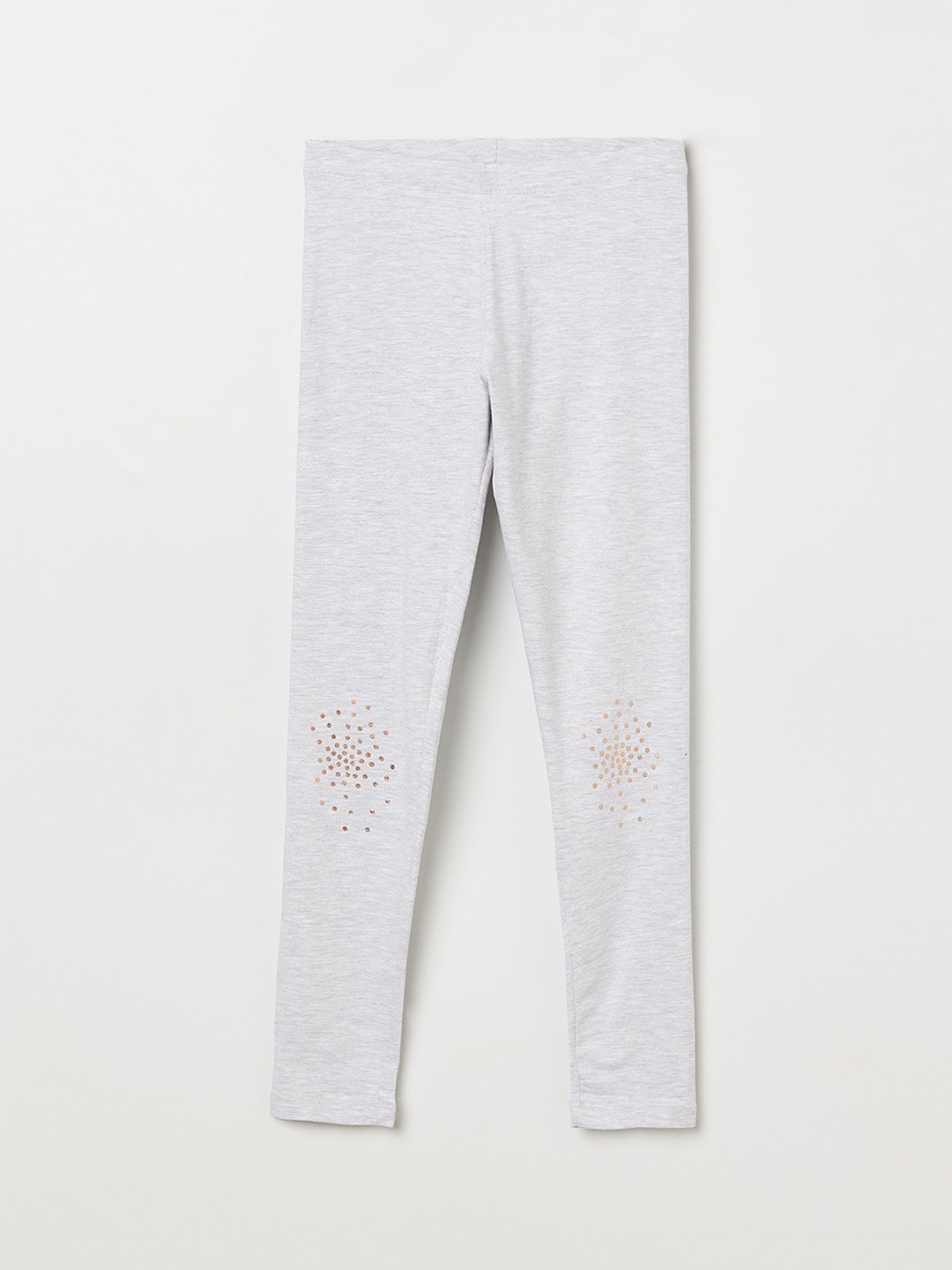 

Fame Forever by Lifestyle Girls Grey Melange & Gold-Toned Printed Cotton Trousers