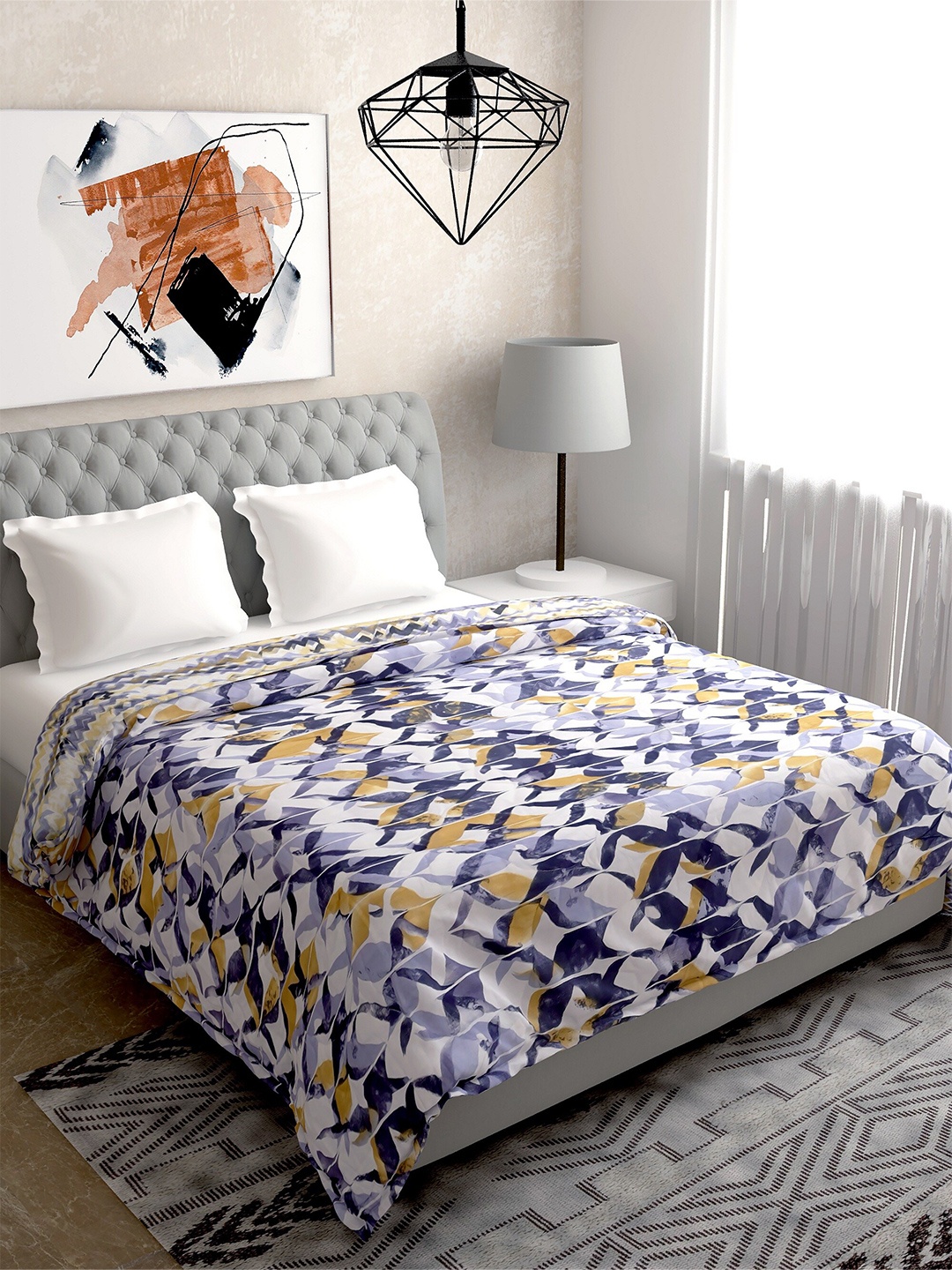 

Salona Bichona Multicoloured AC Room 150 GSM Double Bed Comforter, Multi