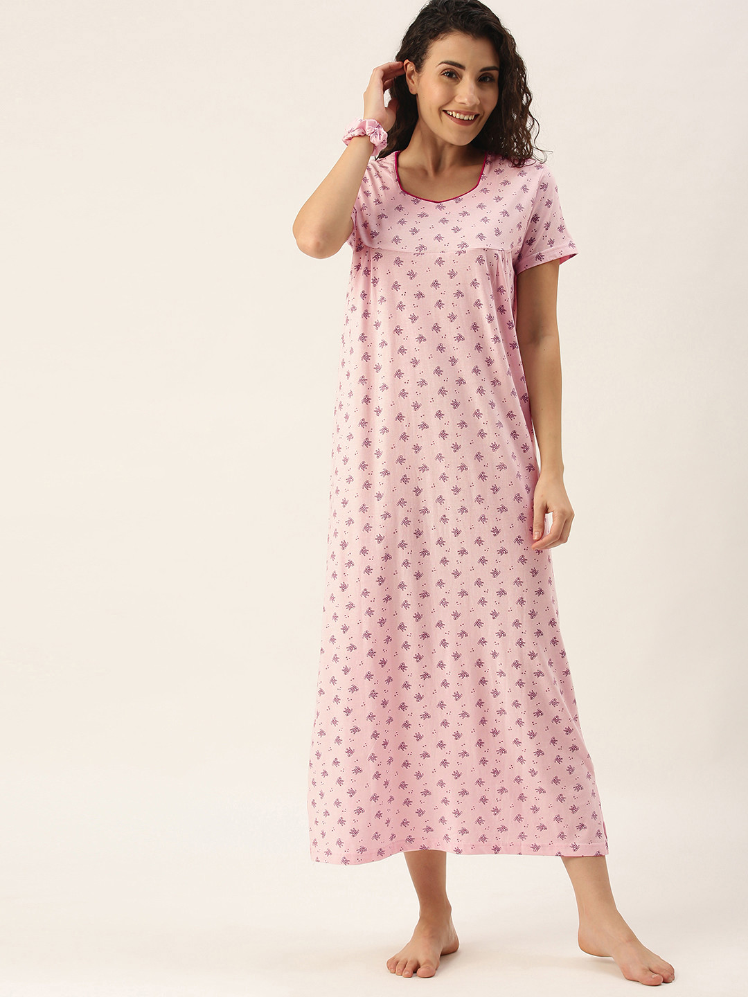 

Slumber Jill Pink Printed Maxi Nightdress