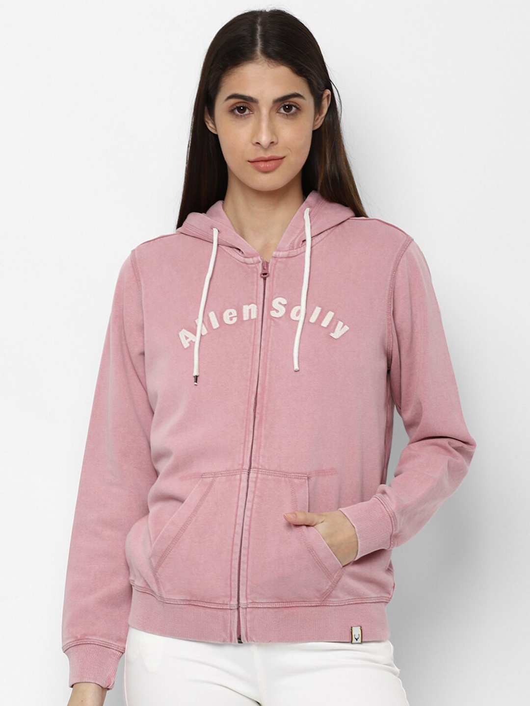 

Allen Solly Woman Women Pink Hooded Sweatshirt