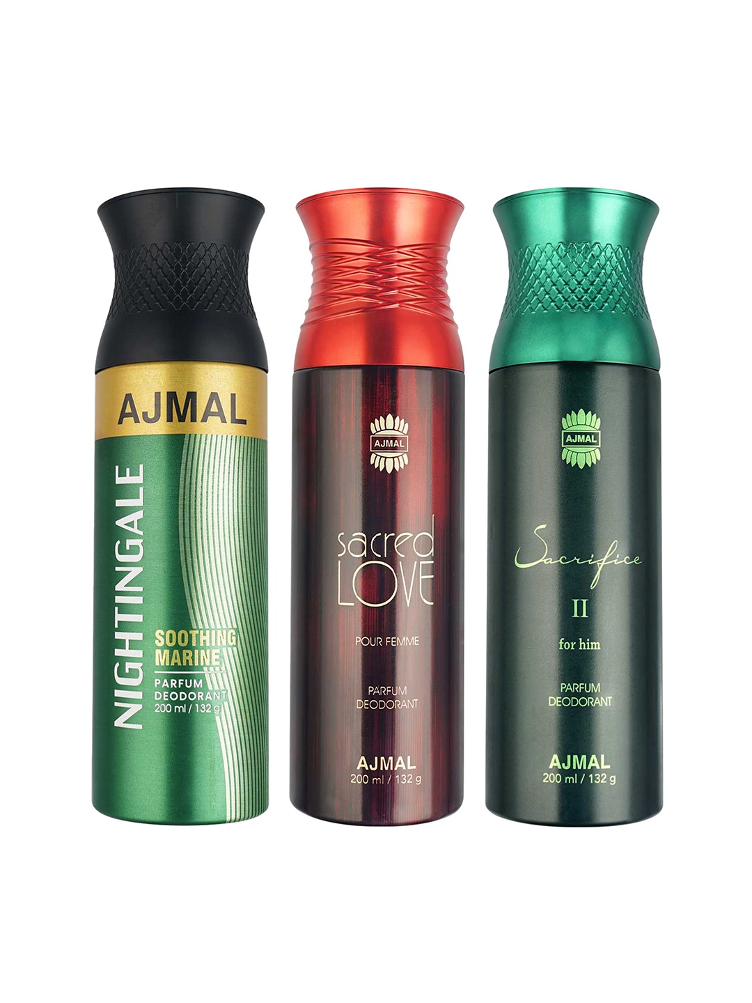 

Ajmal Unisex Pack of 3 Perfumes 600ml, Green
