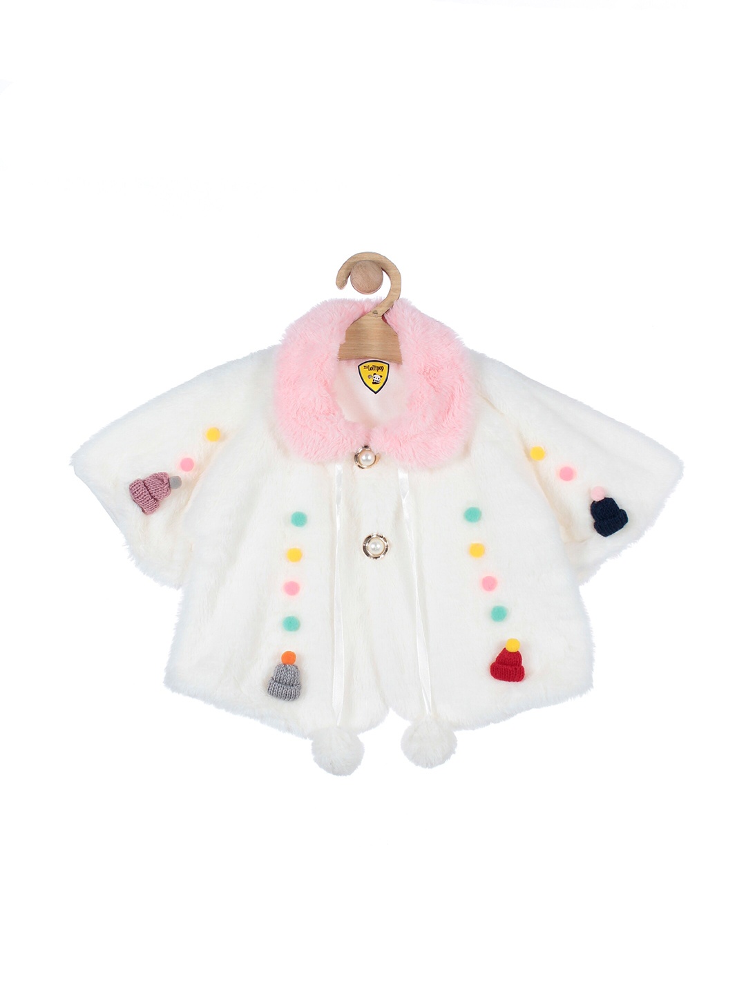 

Lil Lollipop Girls White & Pink Embellished Button Shrug