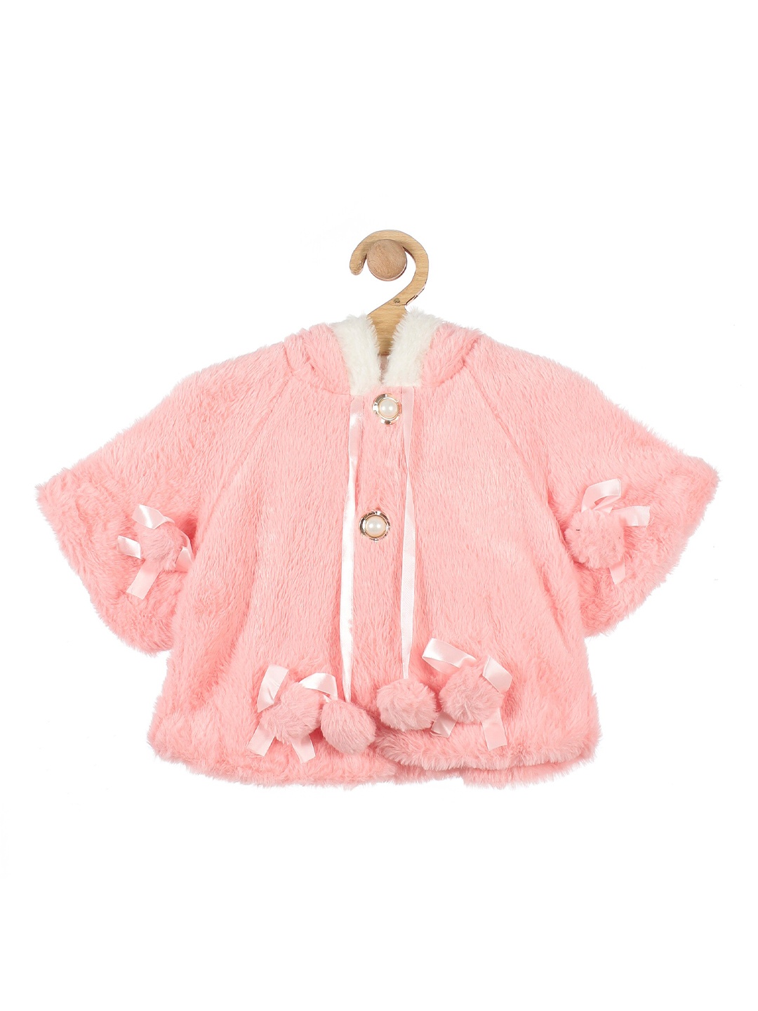 

Lil Lollipop Girls Pink & White Embellished Button Shrug