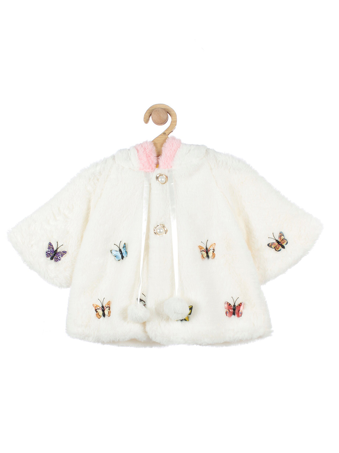 

Lil Lollipop Girls White & Pink Embellished Button Shrug