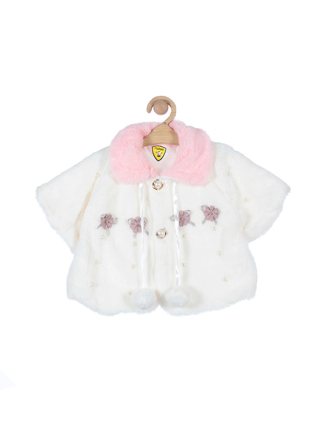 

Lil Lollipop Girls White & Pink Embellished Button Shrug