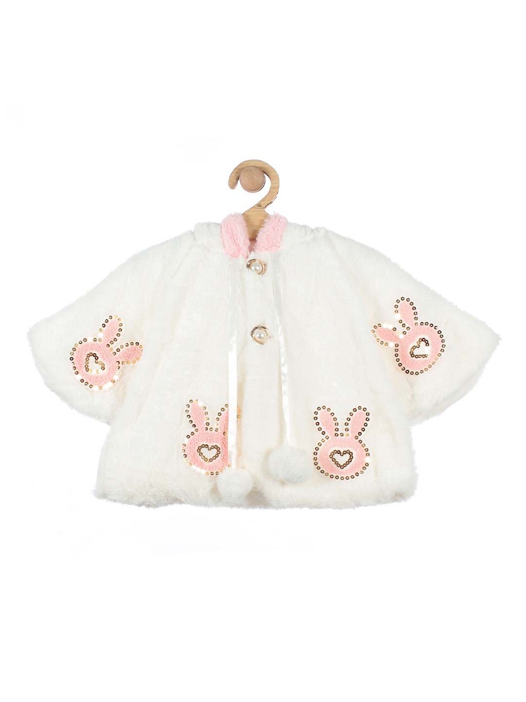 

Lil Lollipop Girls White & Pink Embellished Button Shrug