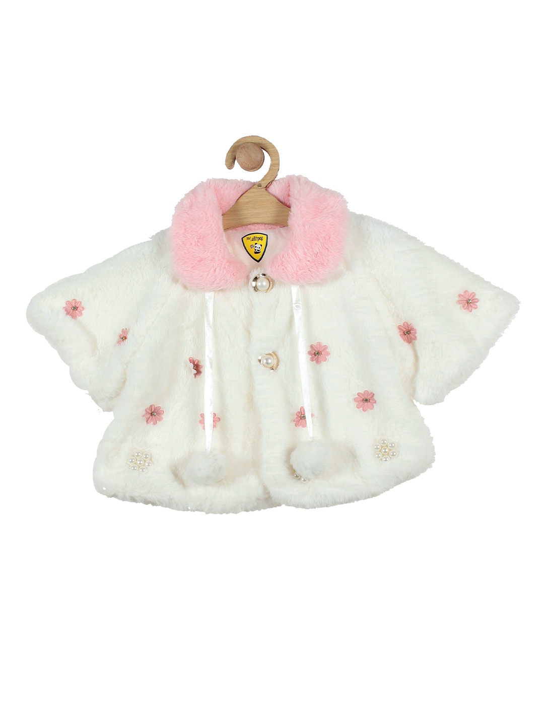 

Lil Lollipop Girls White & Pink Embellished Button Shrug