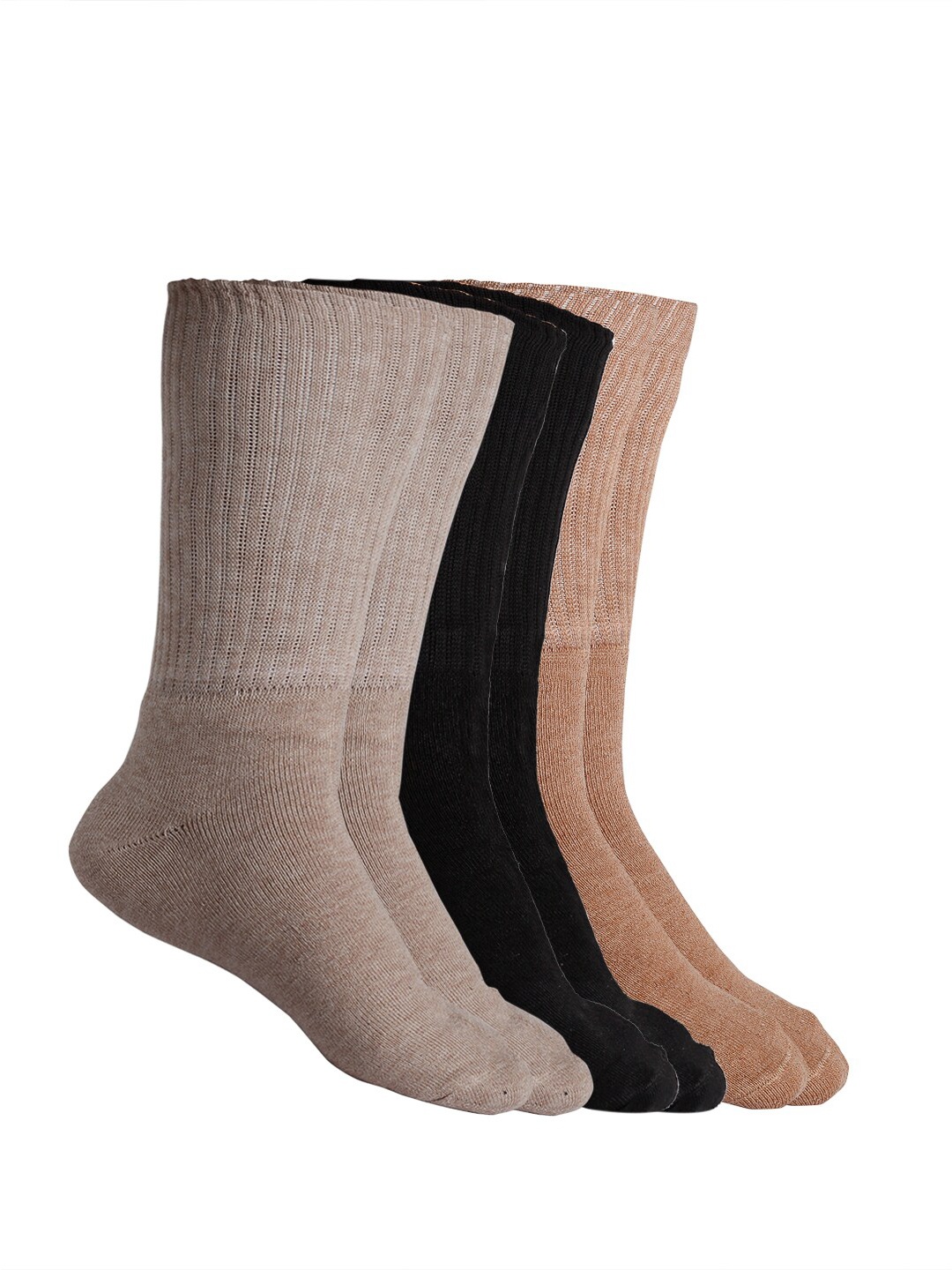 Texlon Women Pack Of 3 Assorted Calf-Length Socks