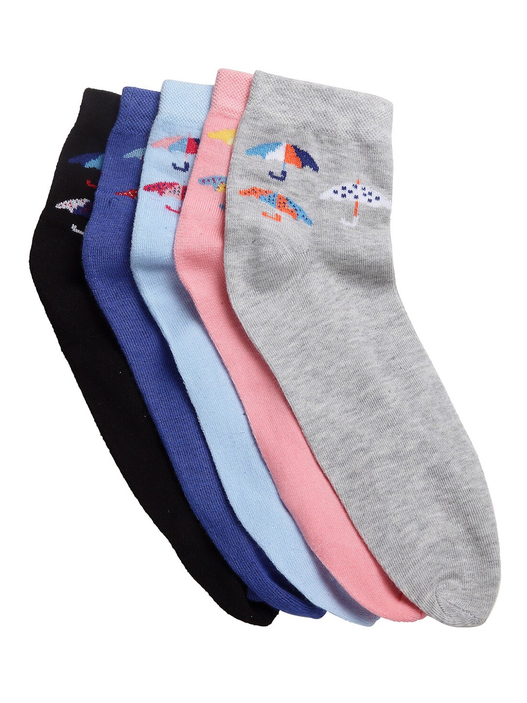 

Texlon Women Pack Of 5 Assorted Ankle-Length Socks