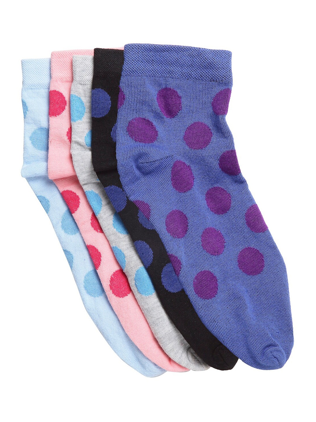Texlon Women Pack Of 5 Assorted Ankle-Length Socks