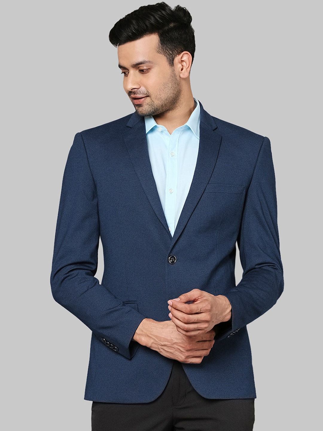 

Park Avenue Men Blue Solid Regular Fit Single Breasted Blazer