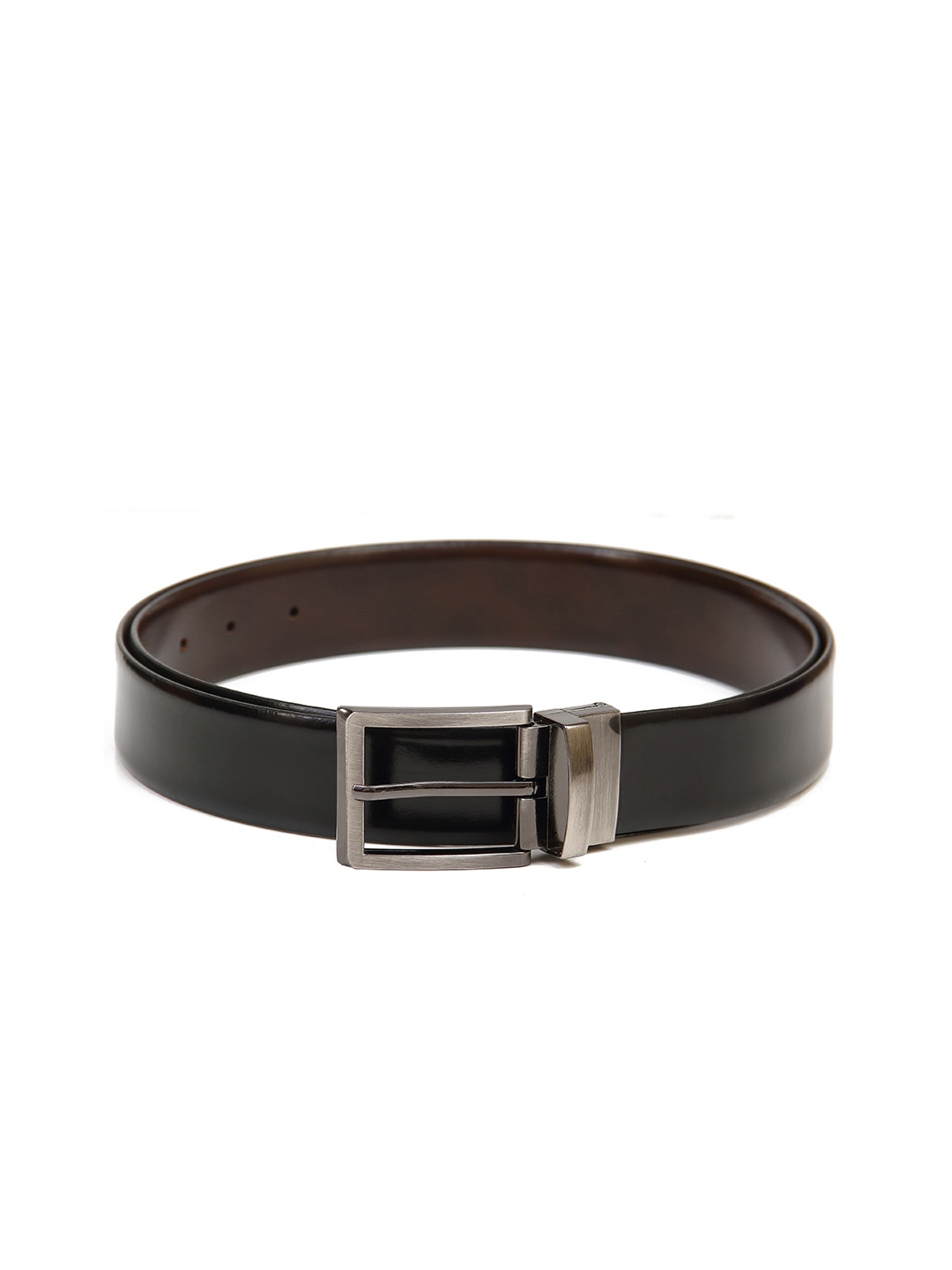 

Calvadoss Men Black Leather Reversible Formal Belt