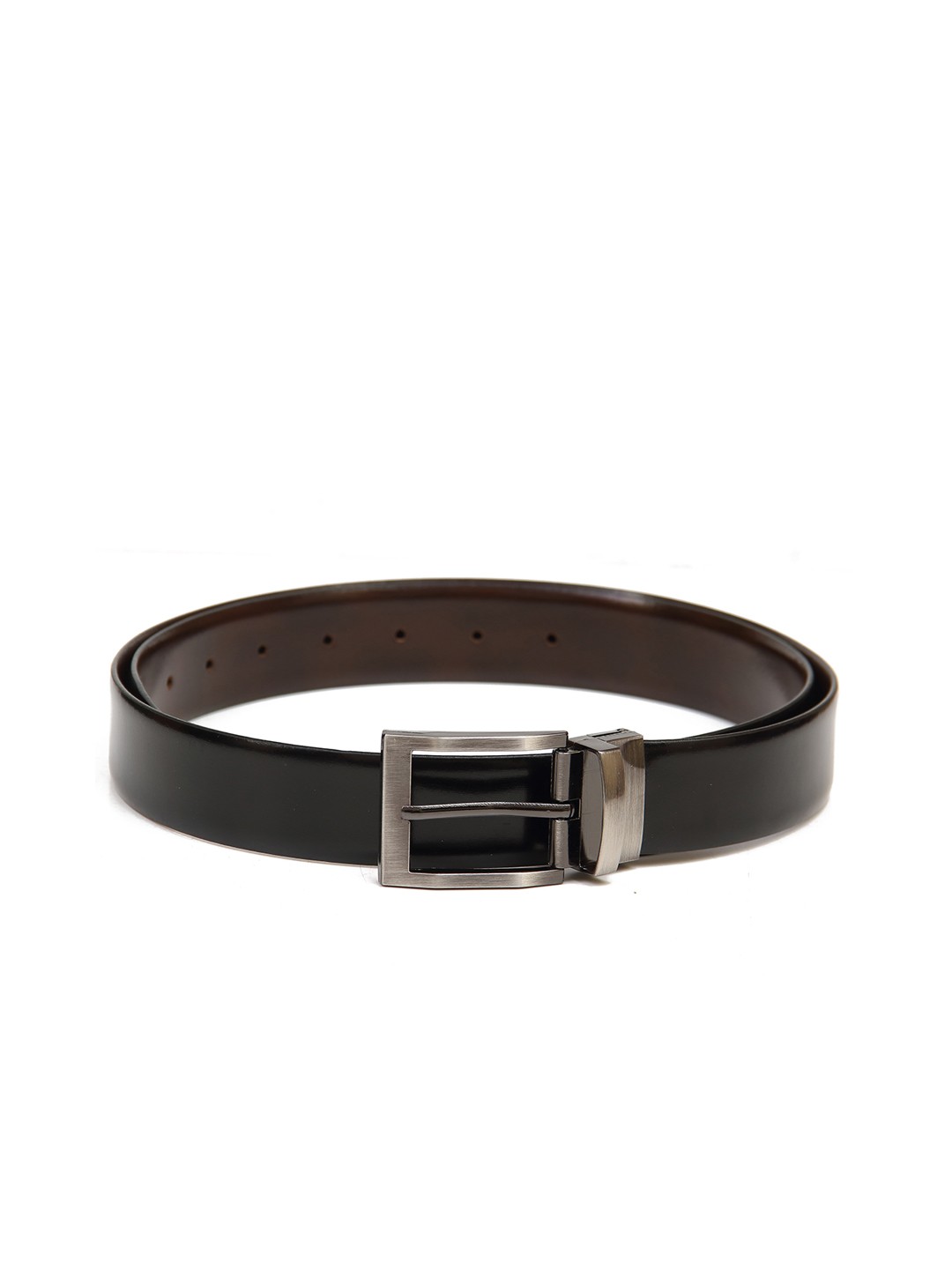 

Calvadoss Men Black Leather Reversible Formal Belt