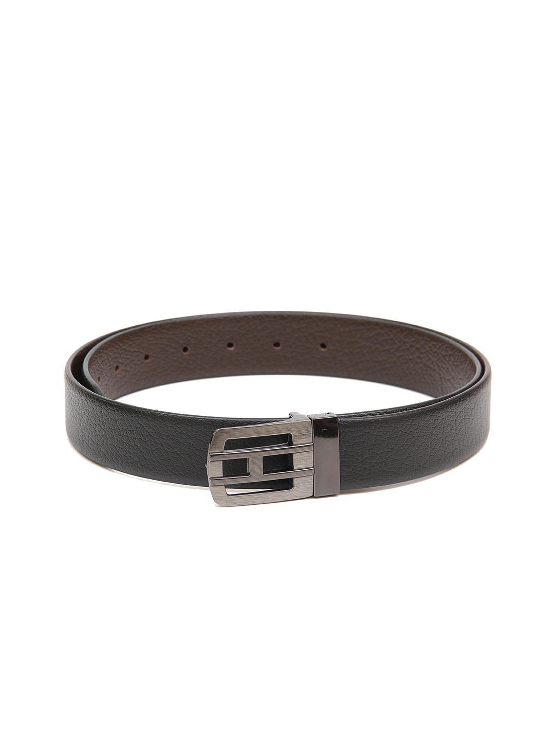 

Calvadoss Men Black Textured Leather Reversible Formal Belt