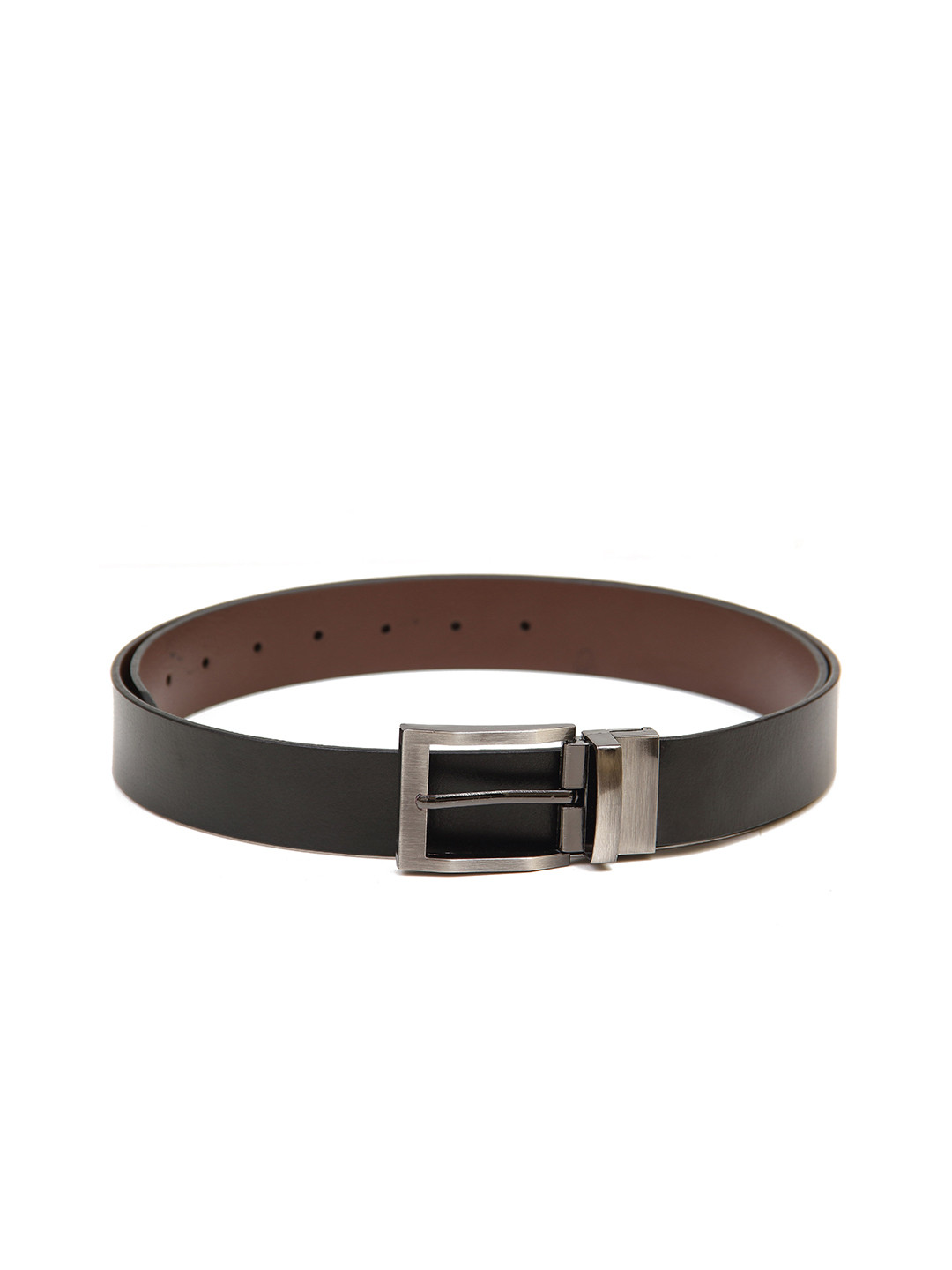 

Calvadoss Men Black Leather Reversible Formal Belt
