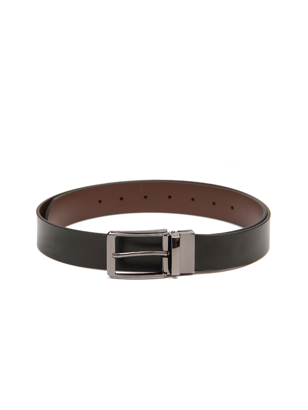

Calvadoss Men Black Textured Leather Reversible Formal Belt