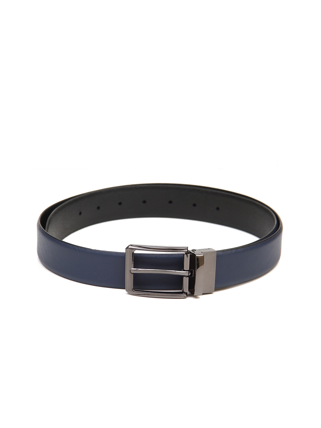 

Calvadoss Men Blue & Black Textured Genuine Leather Reversible Formal Belt