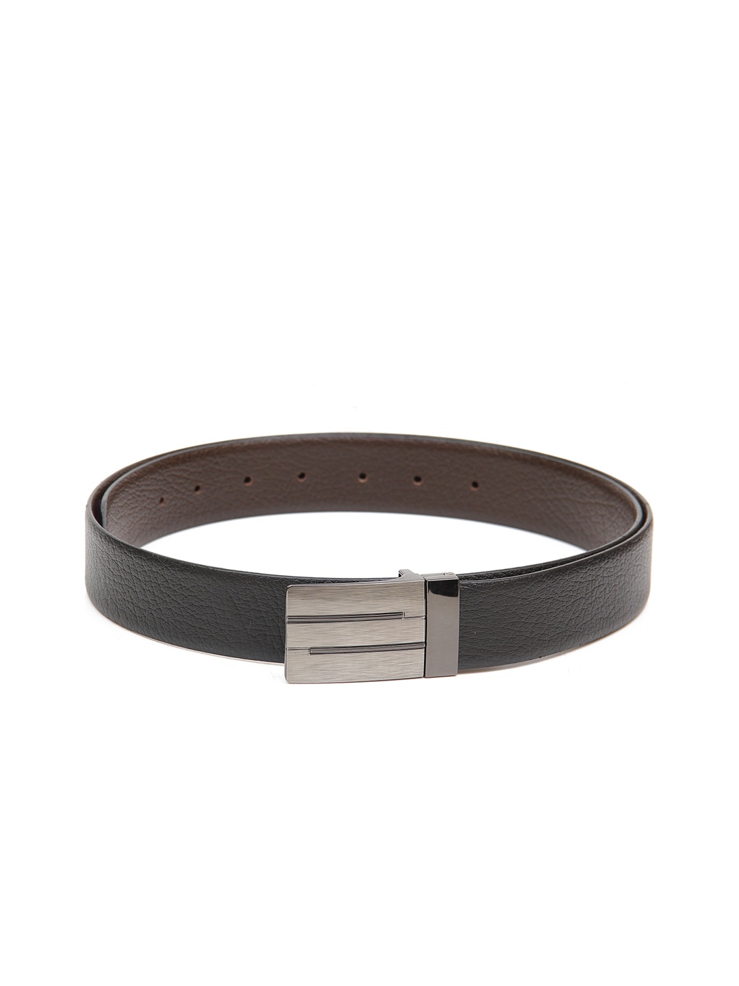 

Calvadoss Men Black Textured Leather Reversible Formal Belt