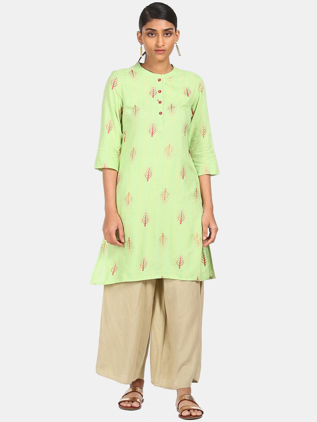 

Karigari Women Green Ethnic Motifs Printed Kurta