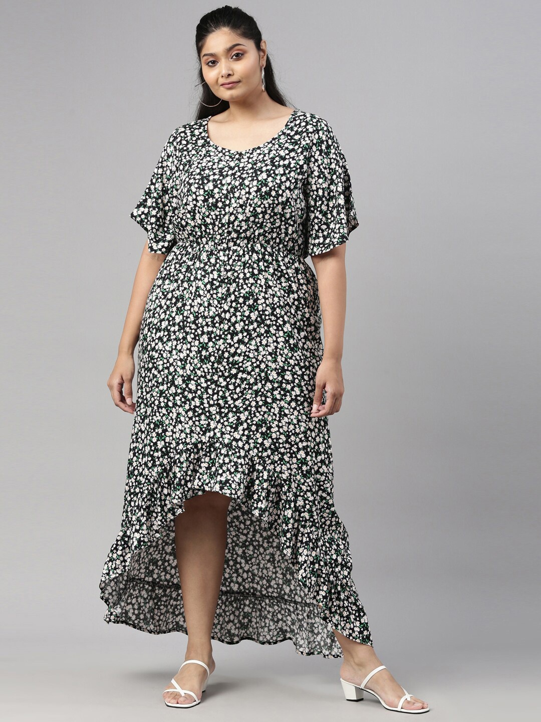 

The Pink Moon Black Animal Maxi Dress