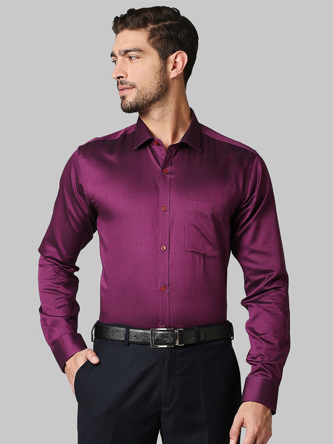 

Park Avenue Men Purple Slim Fit Opaque Formal Shirt