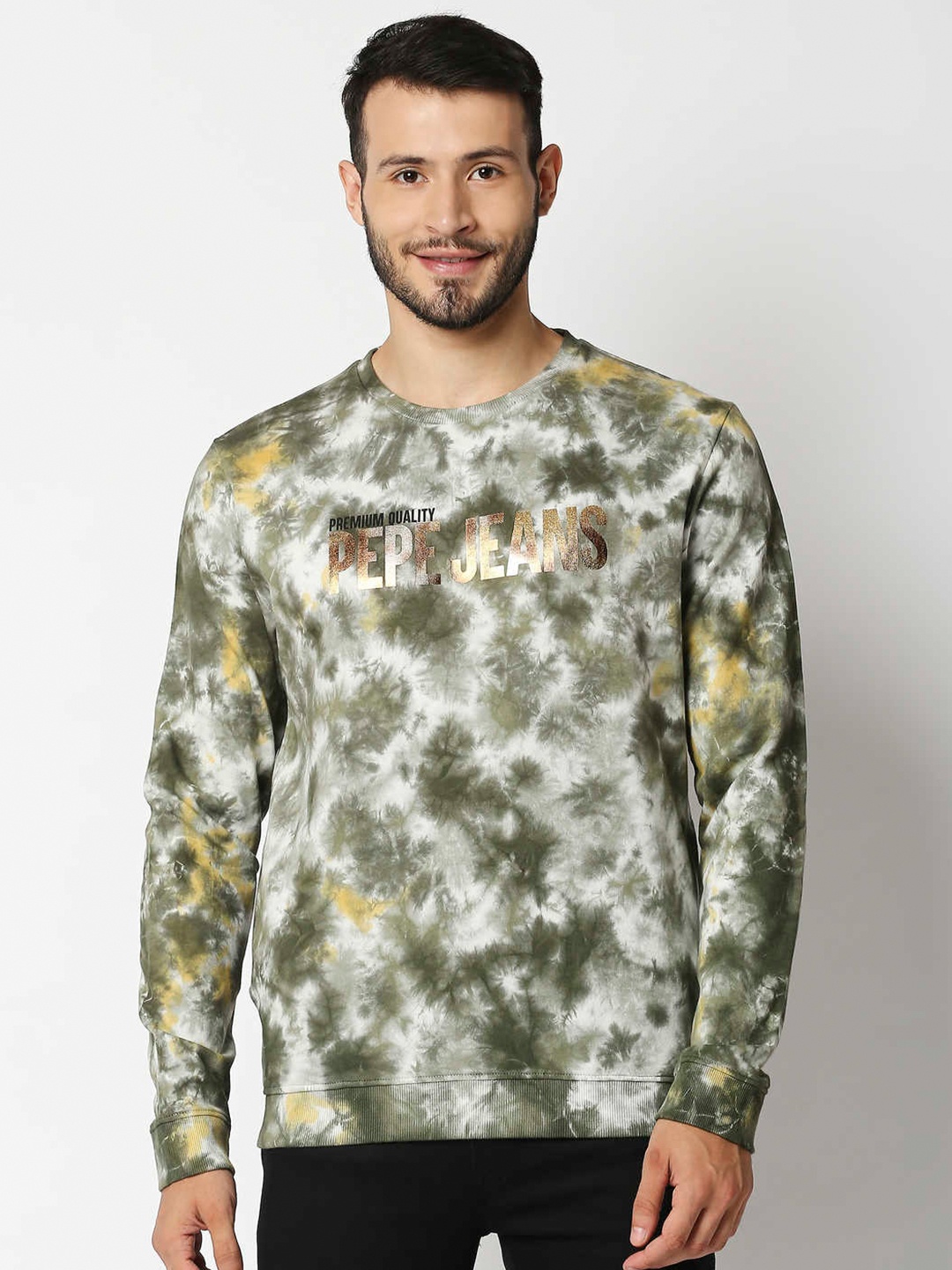 

Pepe Jeans Men Olive Green Printed Sweatshirt