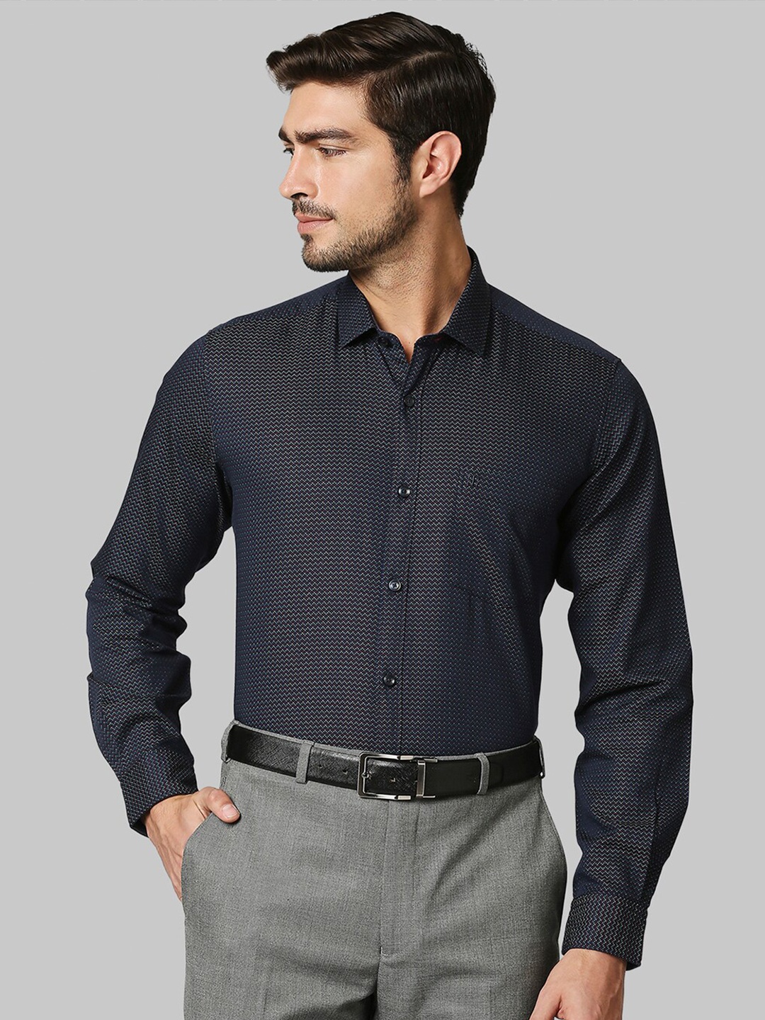 

Raymond Men Blue Opaque Casual Shirt