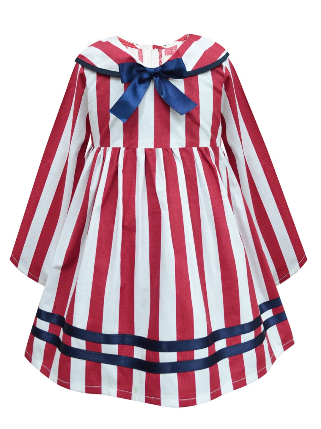

A T U N Red & White Striped Dress