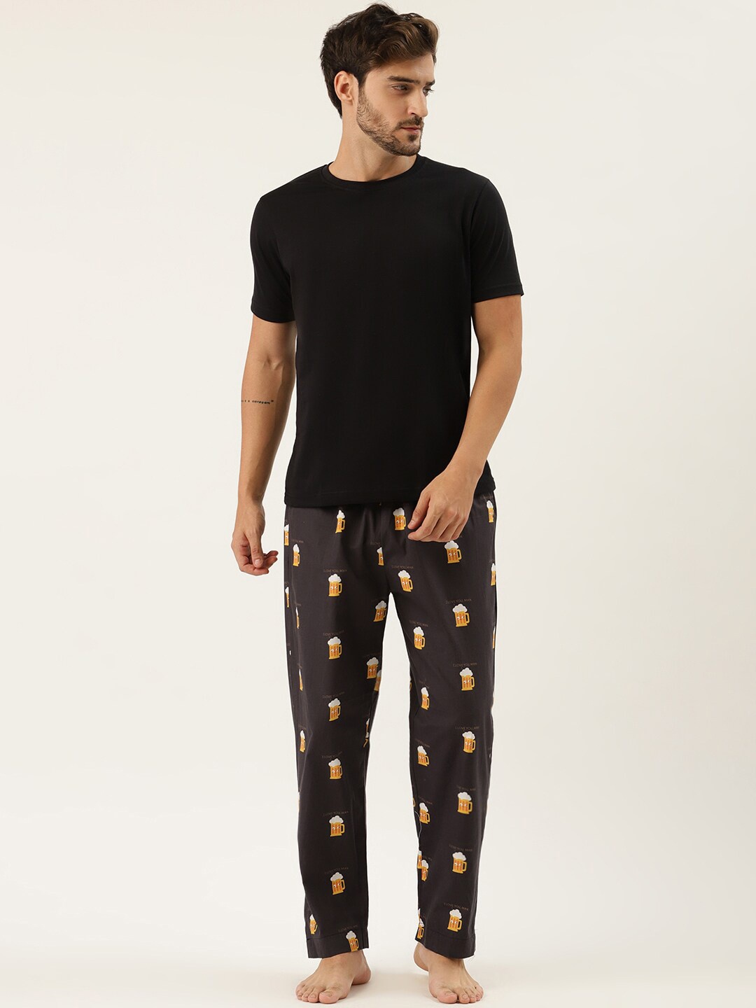 

Rapra The Label Men Black Printed Lounge Pants