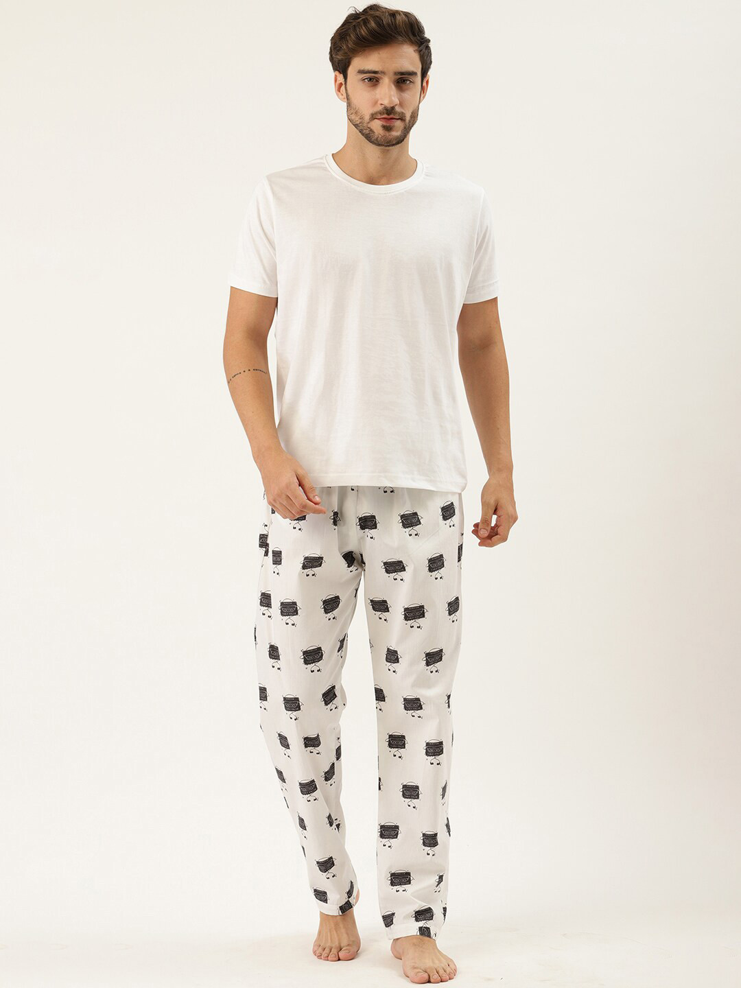 

Rapra The Label Men White Printed Lounge Pants