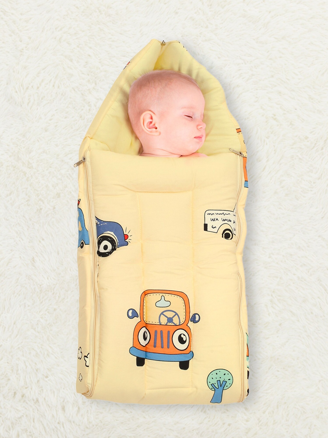 

Baby Moo Infant Kids Yellow & Orange Printed Cotton Sleeping Bag