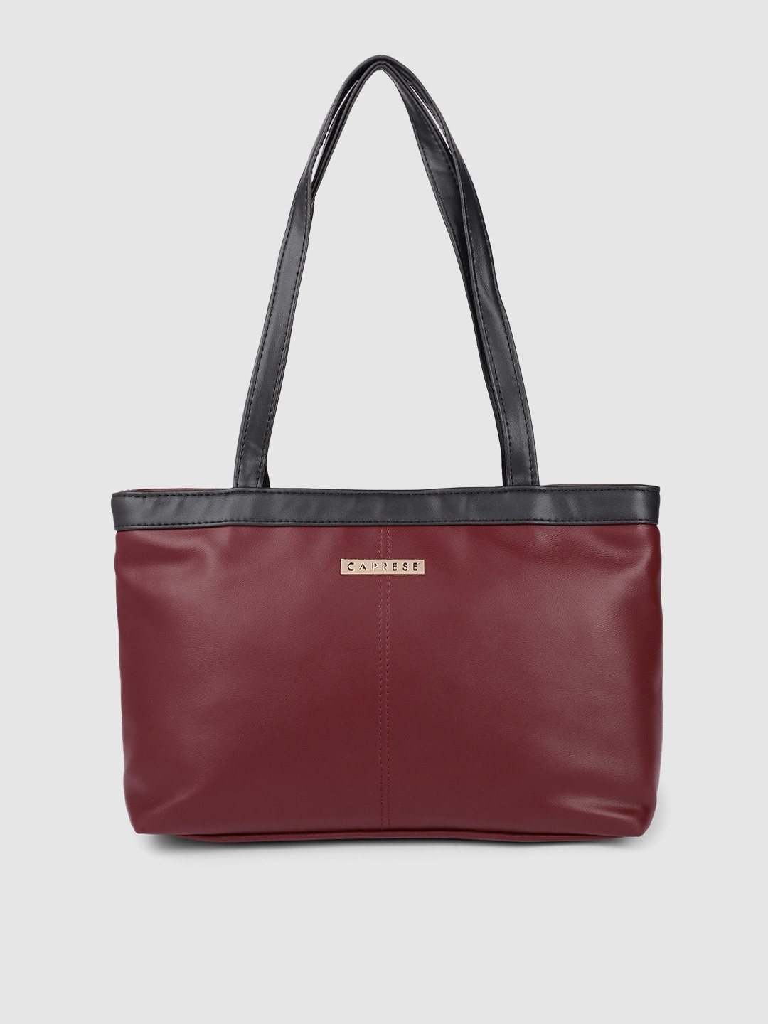 

Caprese Maroon Solid OLYMPIA Structured Shoulder Bag