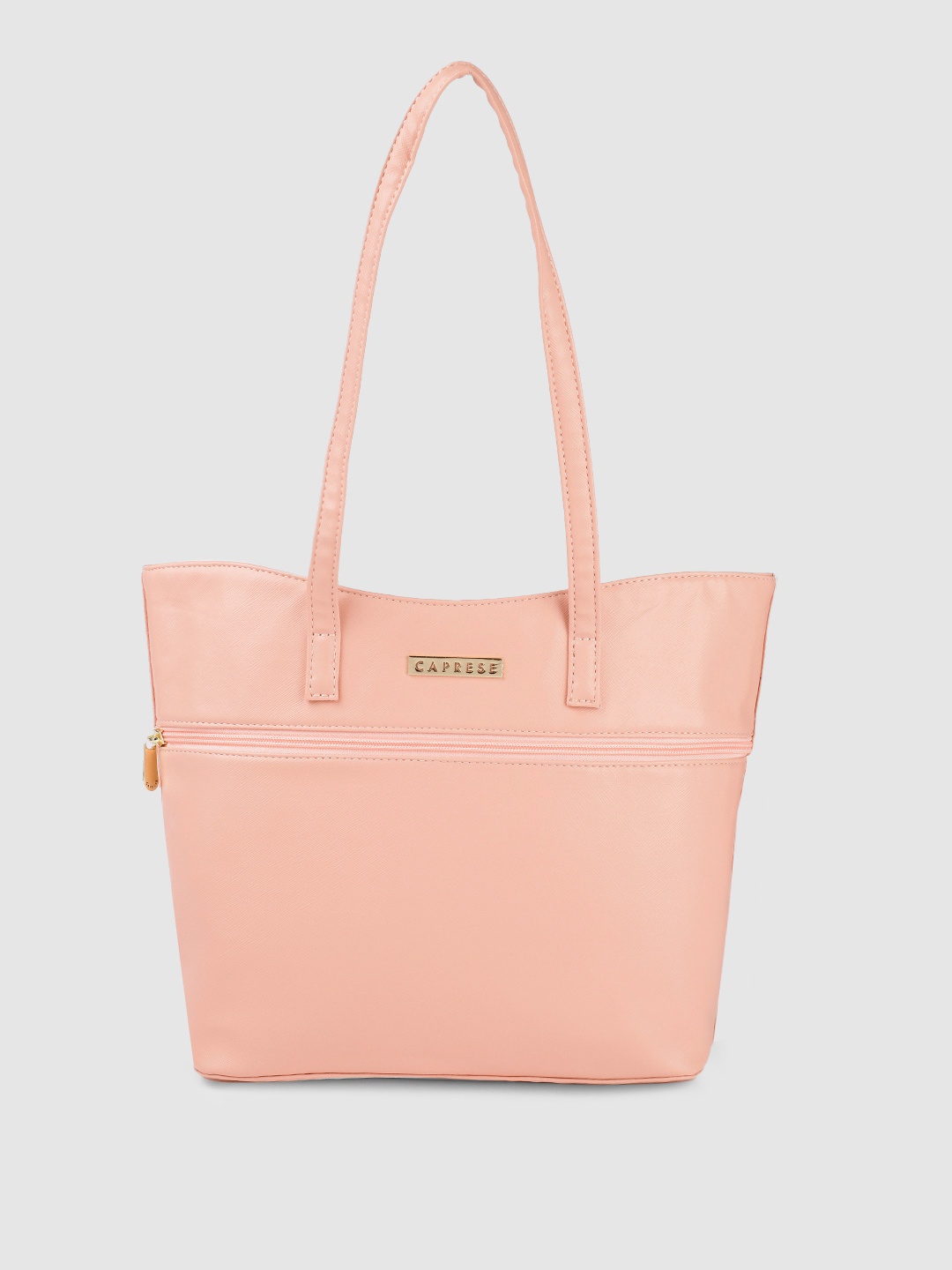 

Caprese Peach-Coloured PU Structured Shoulder Bag