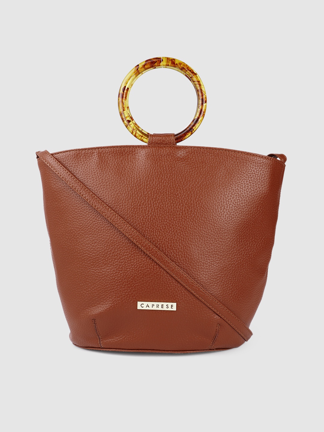 

Caprese Brown PU Structured Handheld Bag