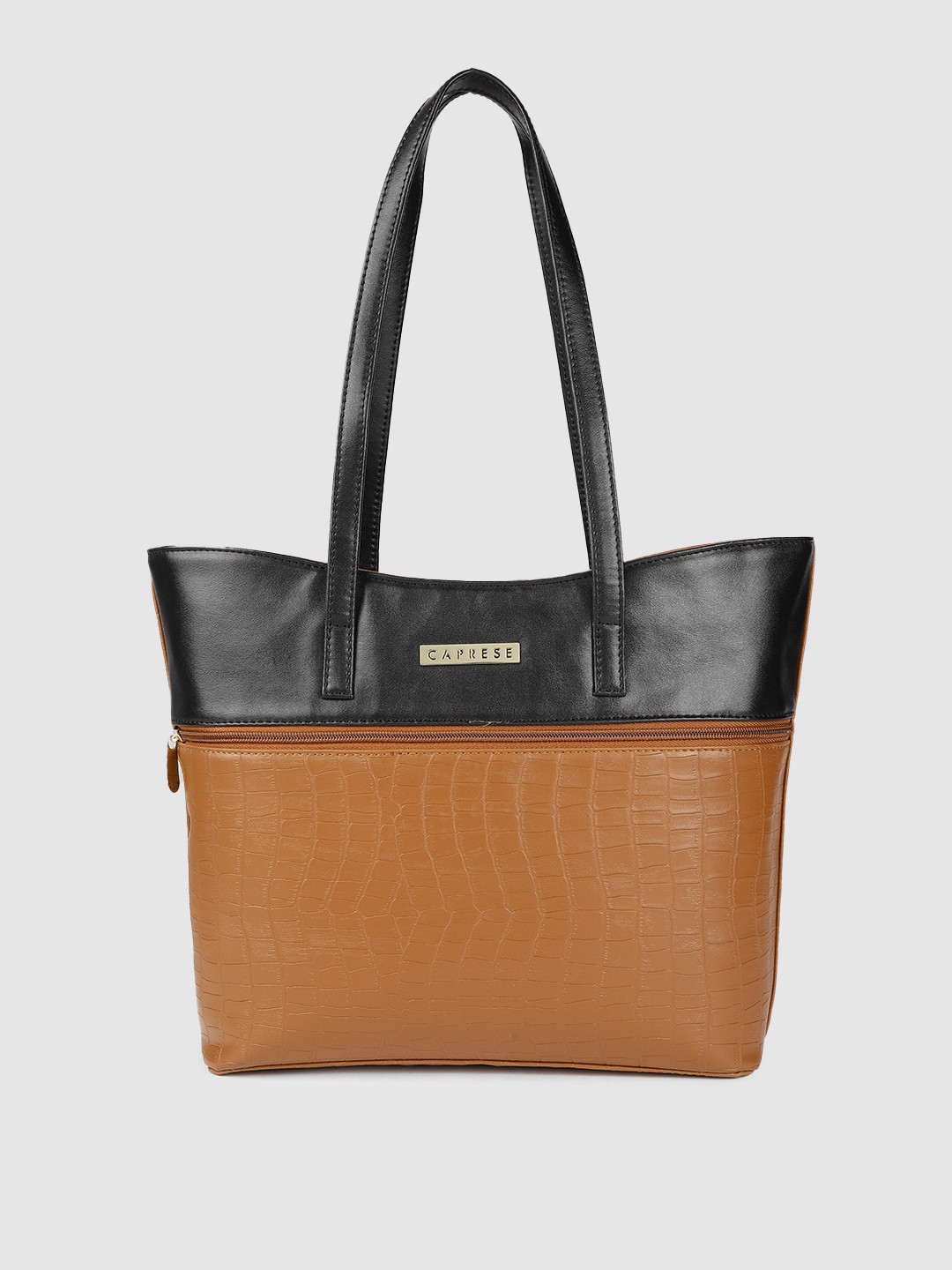 

Caprese Brown & Black Textured Shoulder Bag