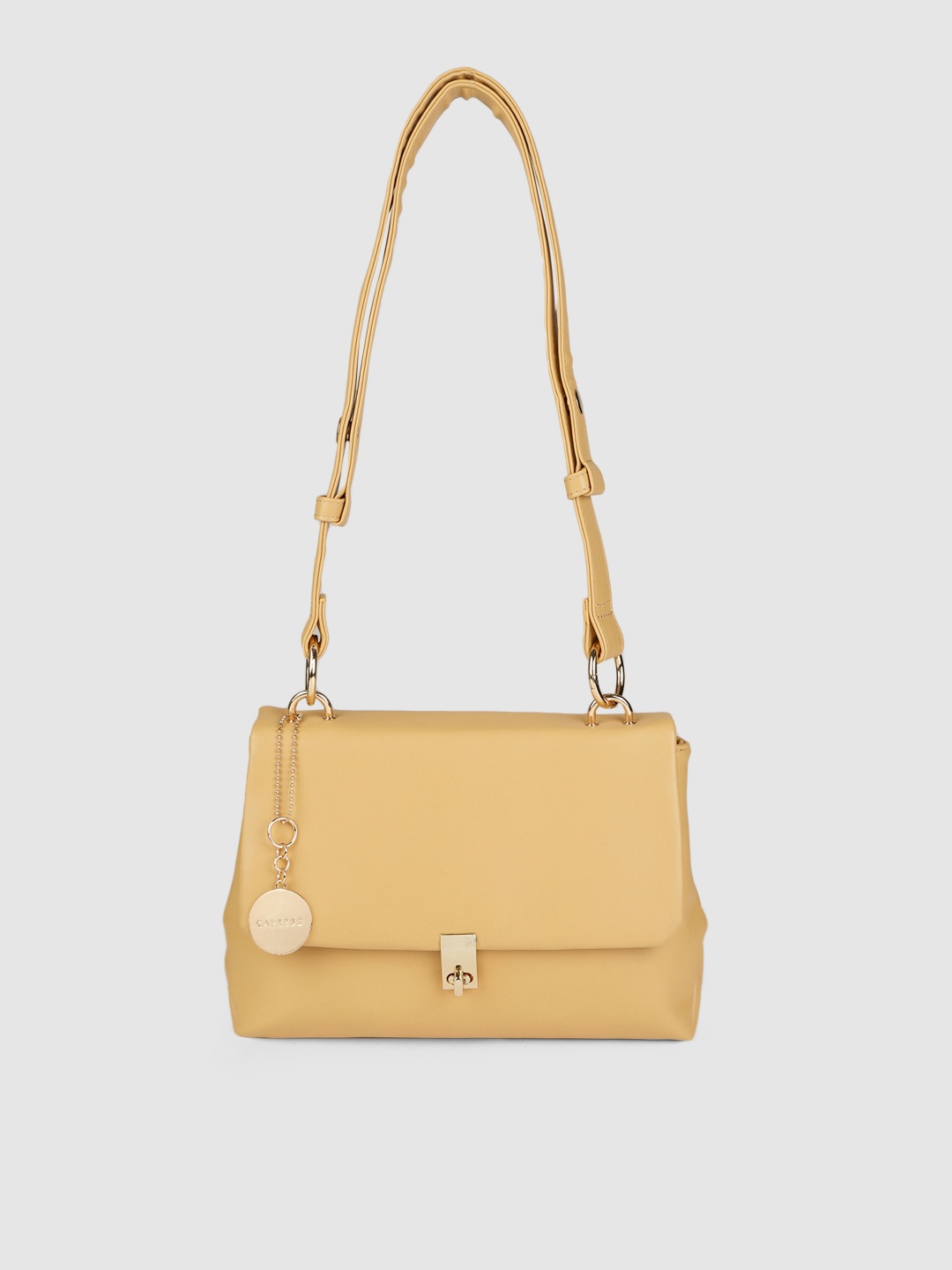 

Caprese Beige PU Structured Sling Bag