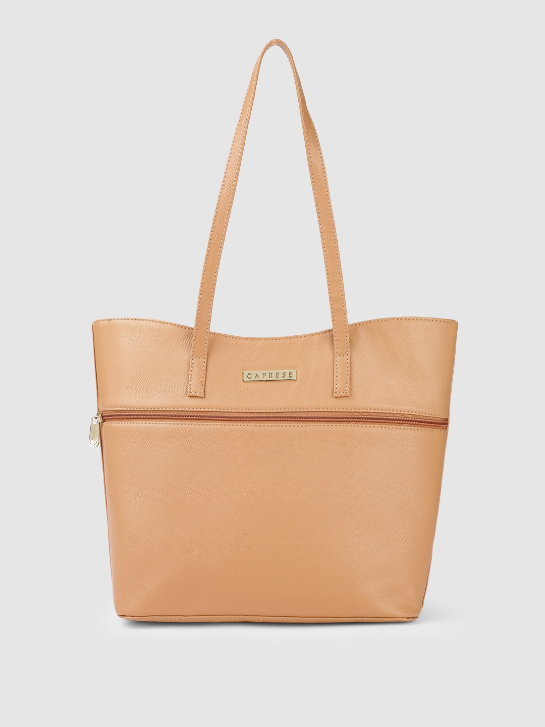 

Caprese Tan PU Structured Shoulder Bag