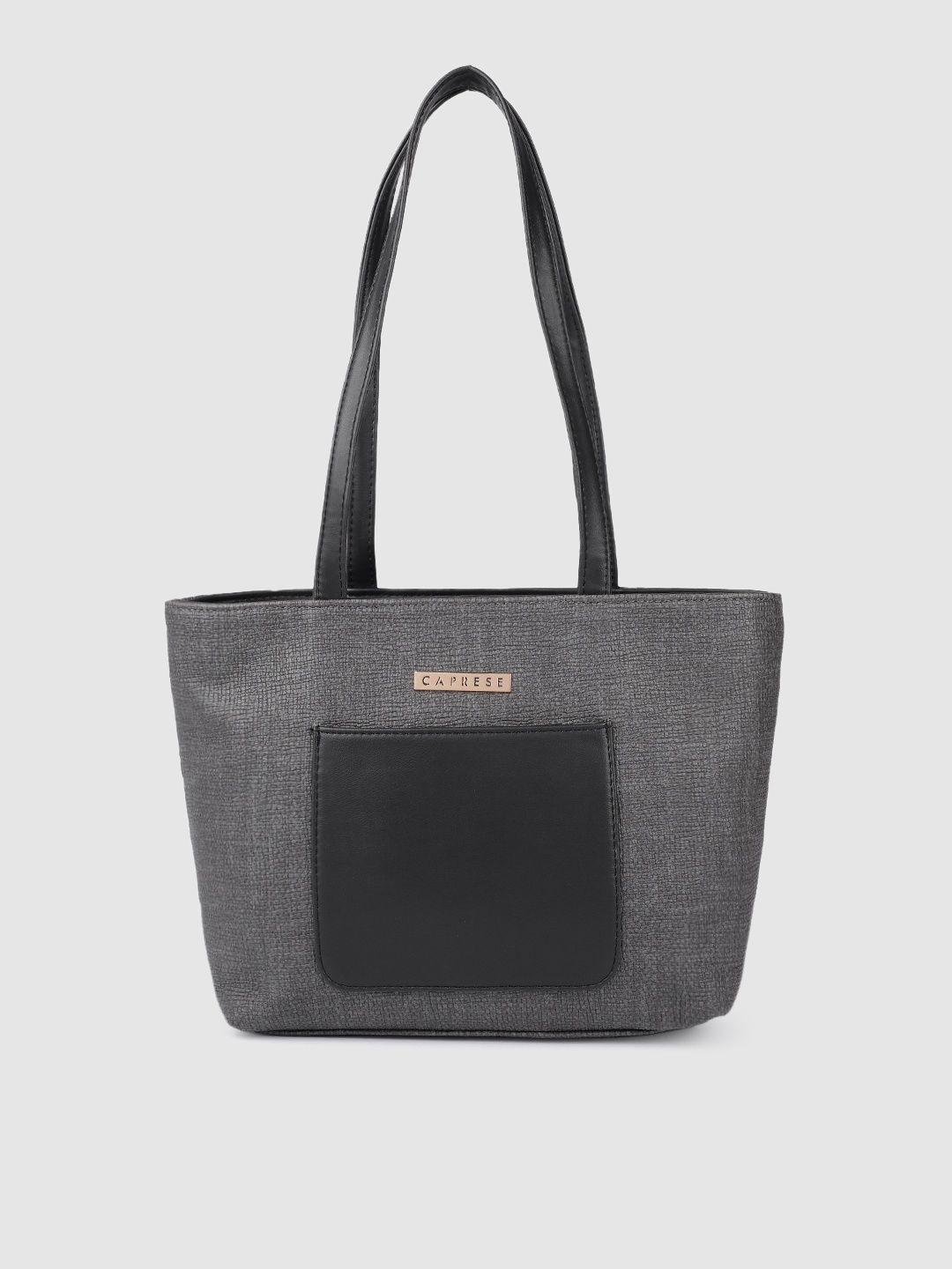 

Caprese Grey & Black Colourblocked MILAN Structured Shoulder Bag