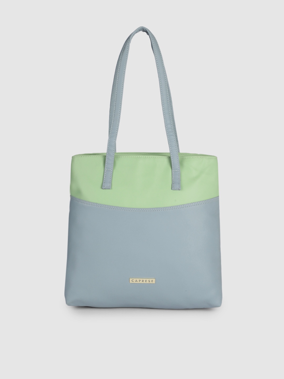 

Caprese Grey & Green Colourblocked Structured Shoulder Bag