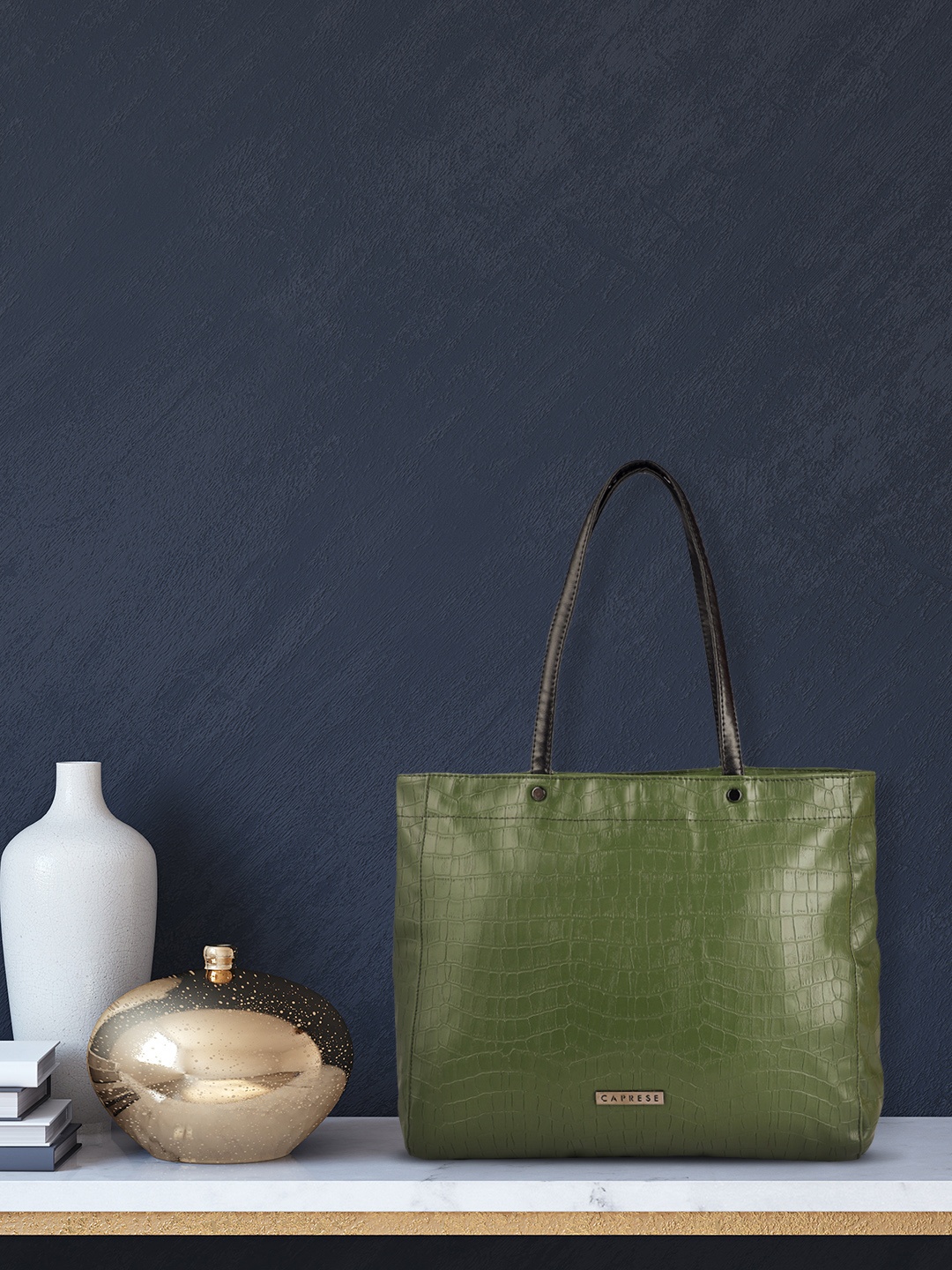 

Caprese Green Textured Shoulder Bag