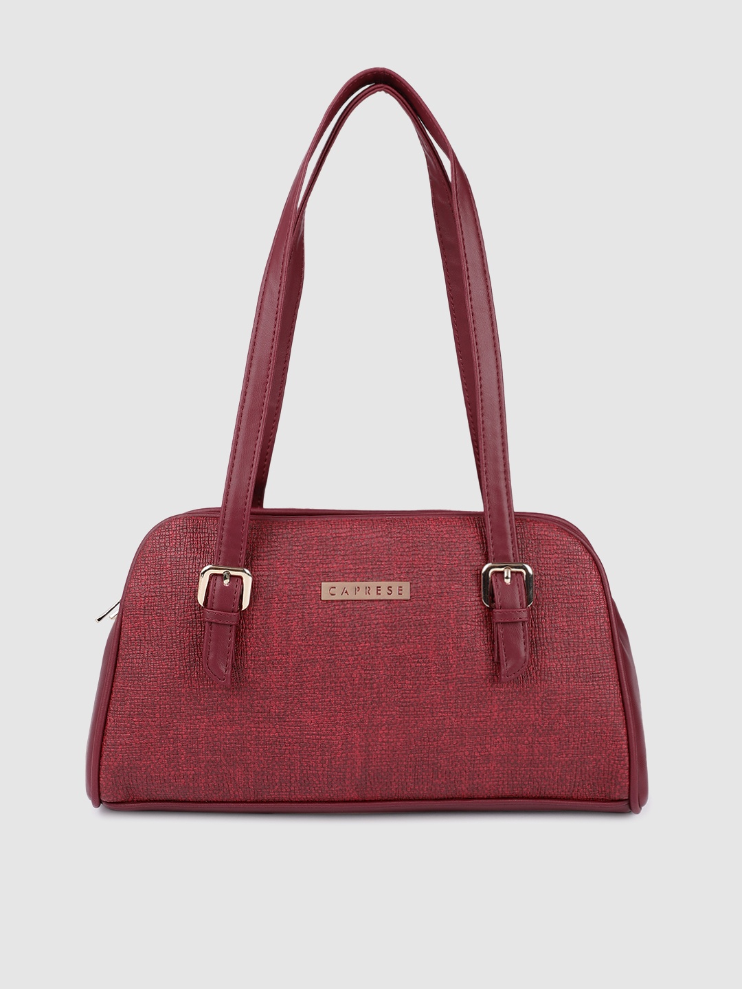 

Caprese Red Textured OLYMPIA Structured Shoulder Bag