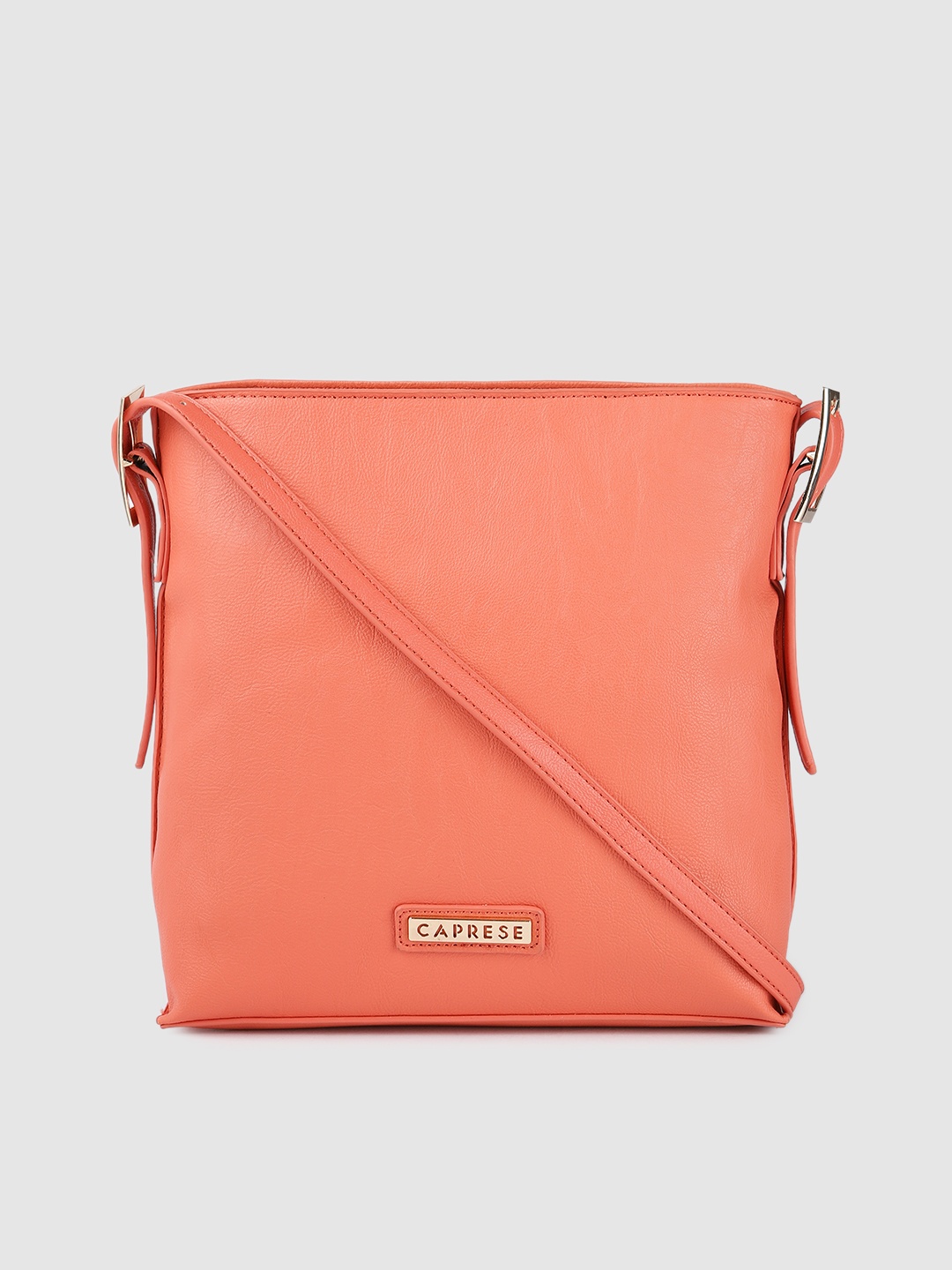 

Caprese Pink Leather Structured Sling Bag
