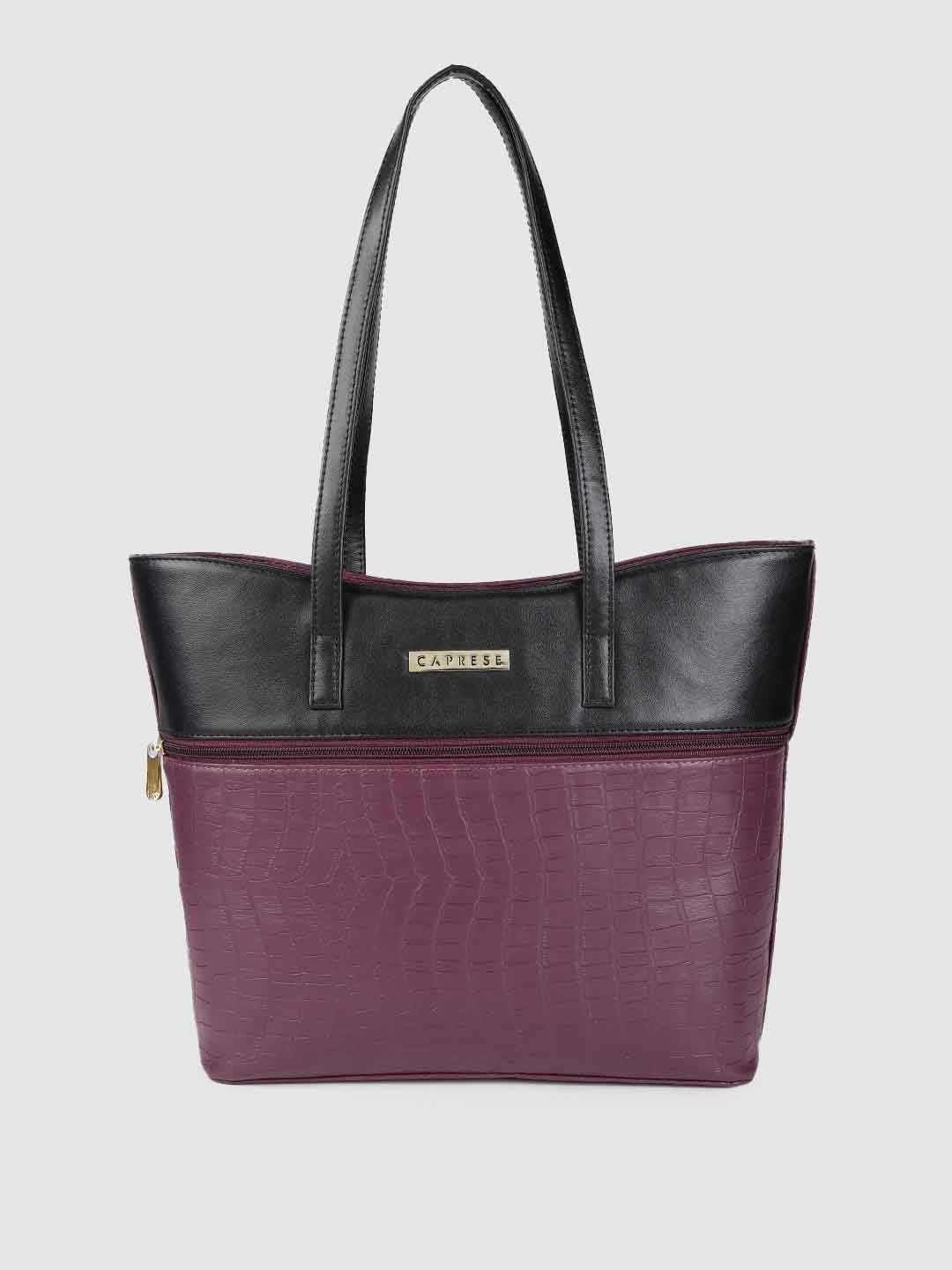 

Caprese Burgundy Animal Textured Structured Shoulder Bag