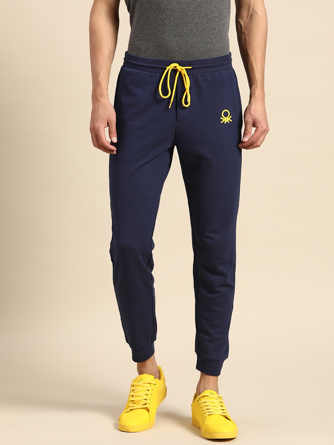 

United Colors of Benetton Men Navy Blue Solid Lounge Joggers