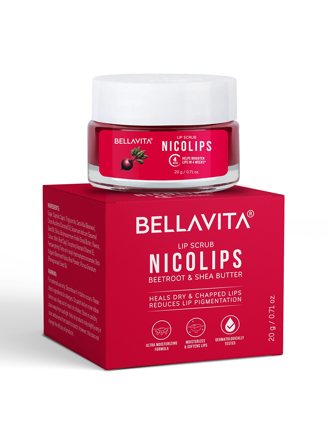 

Bella Vita Organic Red Beetroot NicoLips Lightening Lip Scrub 20 g