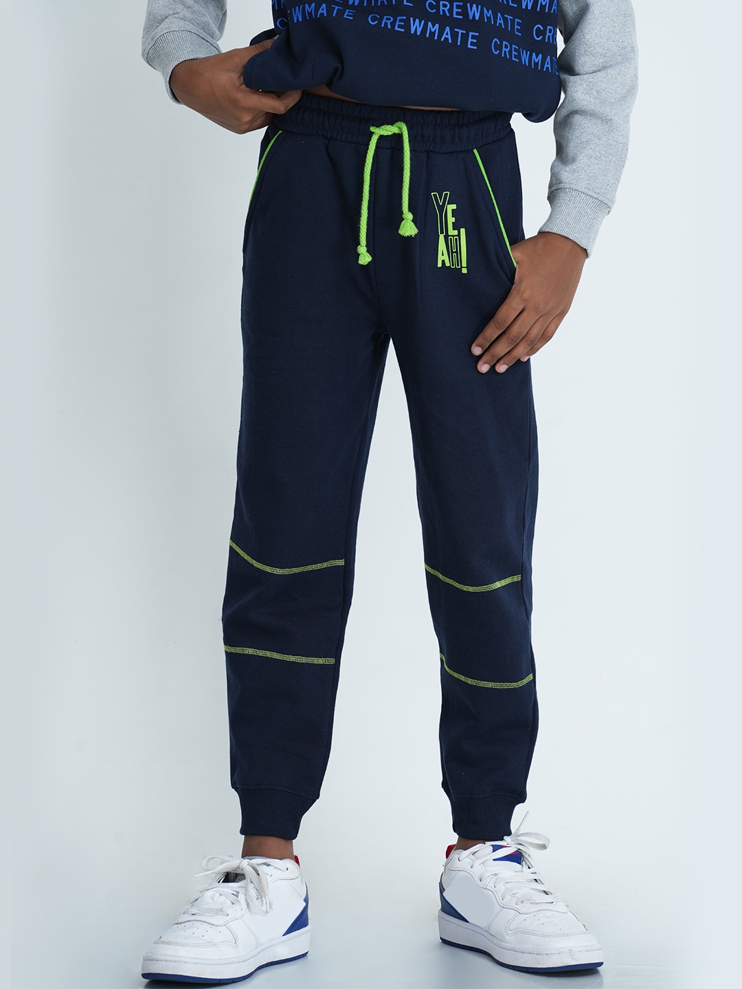 

mackly Boys Navy Blue Solid Joggers