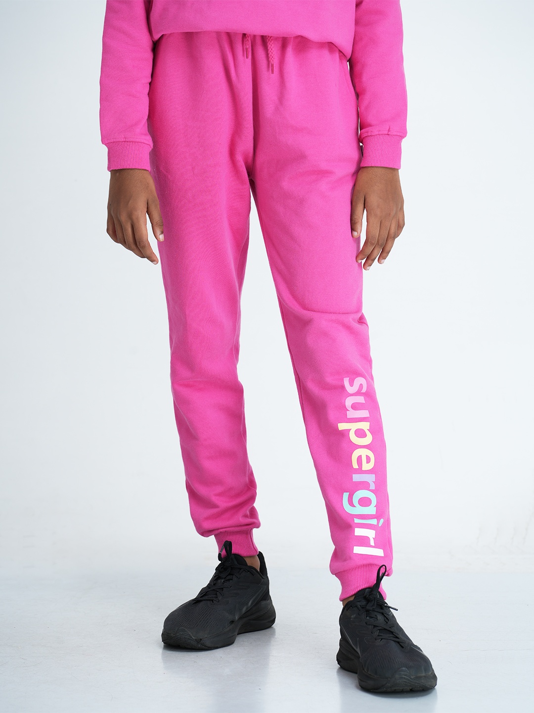 

mackly Girls Pink Solid Joggers
